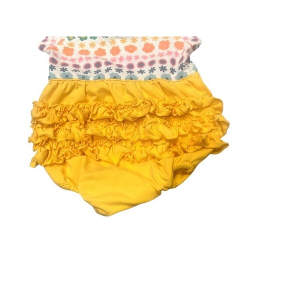 Rufflebutts yellow colorful ruffle bubble romper size 6-12 months - Picture 5 of 6